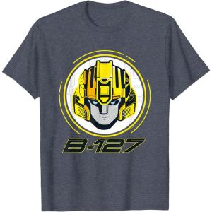 imageTransformers One B127 Bumblebee Face Poster TShirtHeather Blue