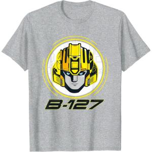 imageTransformers One B127 Bumblebee Face Poster TShirtHeather Grey