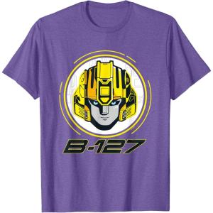 imageTransformers One B127 Bumblebee Face Poster TShirtPurple Heather