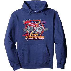 imageTransformers One For Cybertron Epic Battle Logo Retro Pullover HoodieNavy Blue