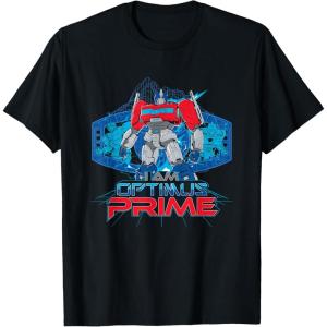 imageTransformers One I Am Optimus Prime Epic Portrait TShirtBlack