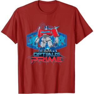 imageTransformers One I Am Optimus Prime Epic Portrait TShirtCranberry Red