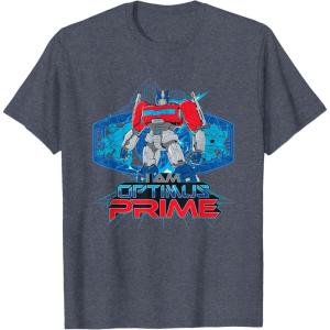 imageTransformers One I Am Optimus Prime Epic Portrait TShirtHeather Blue