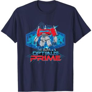 imageTransformers One I Am Optimus Prime Epic Portrait TShirtNavy Blue