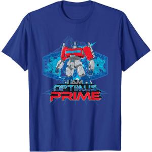 imageTransformers One I Am Optimus Prime Epic Portrait TShirtRoyal Blue