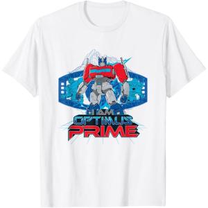 imageTransformers One I Am Optimus Prime Epic Portrait TShirtWhite