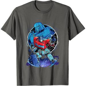 imageTransformers One Optimus Prime Megatron Lurking TShirtAsphalt Grey