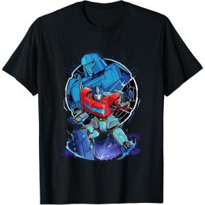 imageTransformers One Optimus Prime Megatron Lurking TShirtBlack