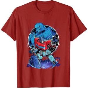 imageTransformers One Optimus Prime Megatron Lurking TShirtCranberry Red