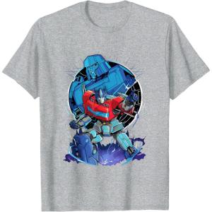 imageTransformers One Optimus Prime Megatron Lurking TShirtHeather Grey