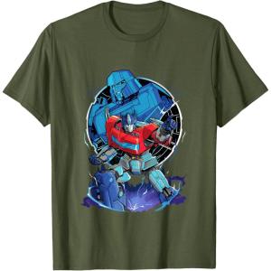 imageTransformers One Optimus Prime Megatron Lurking TShirtOlive Green