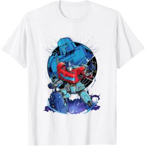 imageTransformers One Optimus Prime Megatron Lurking TShirtWhite