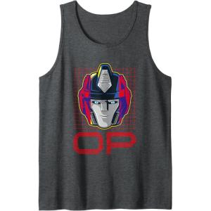 imageTransformers One Orion Pax Optimus Prime Face Poster Tank TopDark Heather Grey