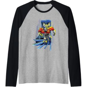 imageTransformers One Orion Pax Running Action Shot Raglan Baseball TeeBlackAthletic Heather