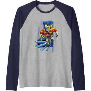 imageTransformers One Orion Pax Running Action Shot Raglan Baseball TeeNavy BlueAthletic Heather