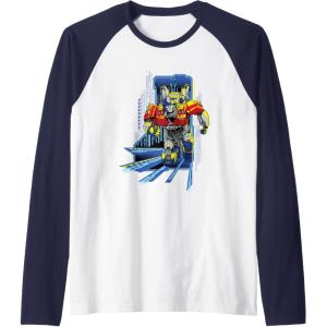 imageTransformers One Orion Pax Running Action Shot Raglan Baseball TeeNavy BlueWhite