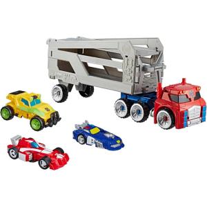 imageTransformers Playskool Heroes Rescue Bots Academy Road Rescue Team Trailer 4Pack Converting Toy