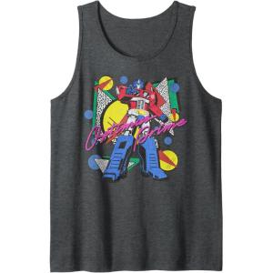 imageTransformers Retro Optimus Prime 80s Print Tank TopDark Heather Grey