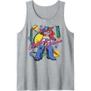 imageTransformers Retro Optimus Prime 80s Print Tank TopHeather Grey