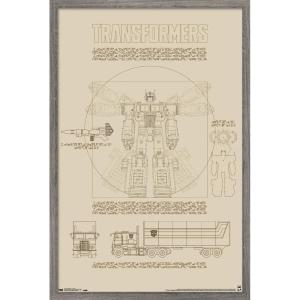 imageTrends International Hasbro Transformers  Sketch Wall Poster 22375quot x 34quot Barnwood Framed VersionBarnwood Framed Version