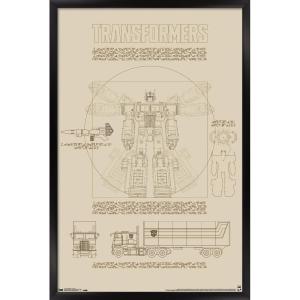 imageTrends International Hasbro Transformers  Sketch Wall Poster 22375quot x 34quot Barnwood Framed VersionBlack Framed Version