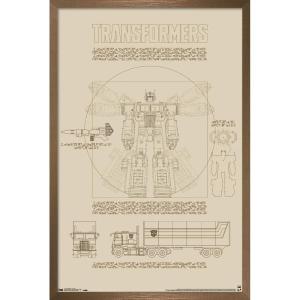 imageTrends International Hasbro Transformers  Sketch Wall Poster 22375quot x 34quot Barnwood Framed VersionBronze Framed Version
