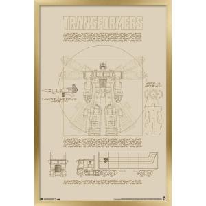 imageTrends International Hasbro Transformers  Sketch Wall Poster 22375quot x 34quot Barnwood Framed VersionGold Framed Version