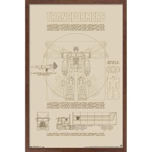 imageTrends International Hasbro Transformers  Sketch Wall Poster 22375quot x 34quot Barnwood Framed VersionMahogany Framed Version