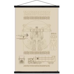imageTrends International Hasbro Transformers  Sketch Wall Poster 22375quot x 34quot Barnwood Framed VersionPremium Print and Black Hanger Bundle