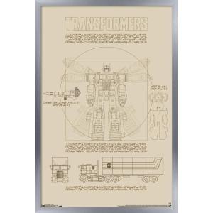 imageTrends International Hasbro Transformers  Sketch Wall Poster 22375quot x 34quot Barnwood Framed VersionSilver Framed Version