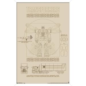 imageTrends International Hasbro Transformers  Sketch Wall Poster 22375quot x 34quot Barnwood Framed VersionWhite Framed Version