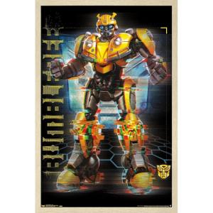 imageTrends International Hasbro Transformers Bumblebee  Glitch Wall Poster 14725quot x 22375quot Barnwood Framed VersionBlonde Framed Version