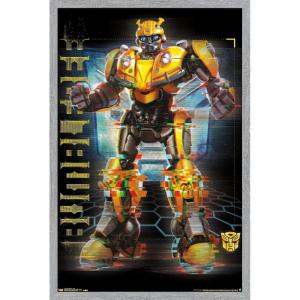 imageTrends International Hasbro Transformers Bumblebee  Glitch Wall Poster 14725quot x 22375quot Barnwood Framed VersionGray Framed Version
