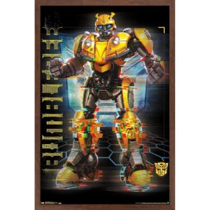 imageTrends International Hasbro Transformers Bumblebee  Glitch Wall Poster 14725quot x 22375quot Barnwood Framed VersionMahogany Framed Version