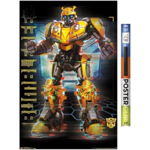 imageTrends International Hasbro Transformers Bumblebee  Glitch Wall Poster 14725quot x 22375quot Barnwood Framed VersionPremium Poster  Clip Bundle