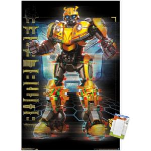 imageTrends International Hasbro Transformers Bumblebee  Glitch Wall Poster 14725quot x 22375quot Barnwood Framed VersionPremium Poster  Mount Bundle