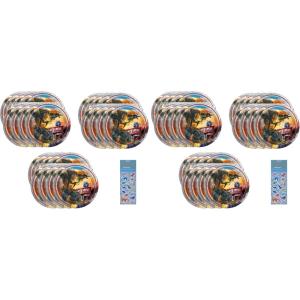 imageUnique Transformers Party Supplies Bundle Pack includes 24 Dessert Cake Paper Plates and 1 Dinosaur Sticker SheetSmall Pack of 2