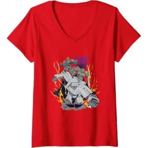 imageWomens Transformers One All Hail Megatron Epic Poster VNeck TShirtRed