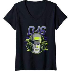 imageWomens Transformers One D16 Megatron Face Poster VNeck TShirtBlack