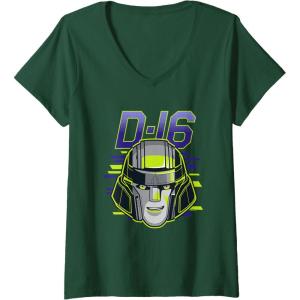 imageWomens Transformers One D16 Megatron Face Poster VNeck TShirtDark Green