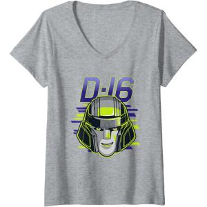 imageWomens Transformers One D16 Megatron Face Poster VNeck TShirtHeather Grey