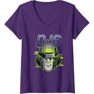 imageWomens Transformers One D16 Megatron Face Poster VNeck TShirtPurple
