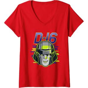 imageWomens Transformers One D16 Megatron Face Poster VNeck TShirtRed
