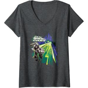 imageWomens Transformers One Its The Spark That Counts D16 Logo VNeck TShirtDark Heather Grey
