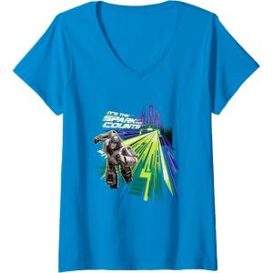 imageWomens Transformers One Its The Spark That Counts D16 Logo VNeck TShirtSapphire Blue