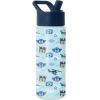 imageSimple Modern Kids Summit Water Bottle with Straw Lid  Transformers 14oz Stainless Steel Cup Insualted Tumbler for Toddlers Boys School  Transformer Bumble BeePaw Patrol Helicopter Chase