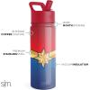 imageSimple Modern Kids Summit Water Bottle with Straw Lid  Transformers 14oz Stainless Steel Cup Insualted Tumbler for Toddlers Boys School  Transformer Bumble BeeMarvelCaptain Marvel