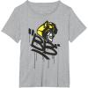 imageTransformers Classic BB Bumblebee Graffiti Face Portrait TShirtHeather Grey