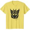 imageTransformers Decepticons Dripping Paint Logo Silhouette TShirtLemon Yellow