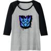 imageTransformers Decepticons Dripping Spray Paint Logo Raglan Baseball TeeBlackAthletic Heather
